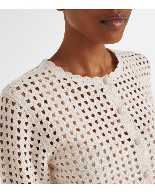 FRAME White Postcard Crochet Cotton Cardigan