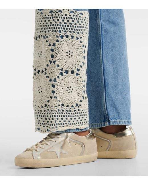 Golden Goose Deluxe Brand White Super Star Suede Sneakers