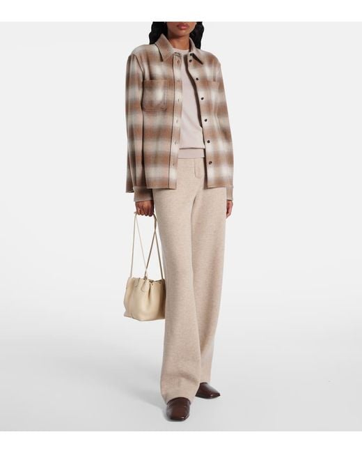 Loro Piana Natural Robin Cashmere-Blend Straight Pants