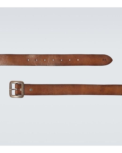 RRL Brown New Burling Leather Belt for men