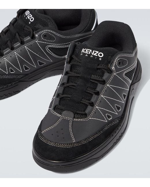 KENZO Black Pxt Leather Sneakers for men