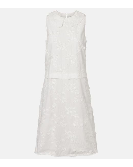 Dorothee Schumacher White Light Volumes Cotton Fil Coupe Midi Dress