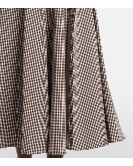 Staud Gray Wells Checked Midi Dress