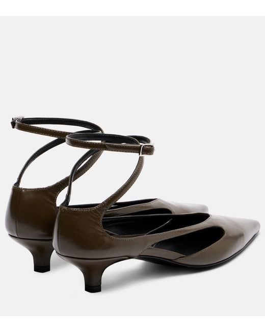 Totême  Brown Cutout Leather Pumps