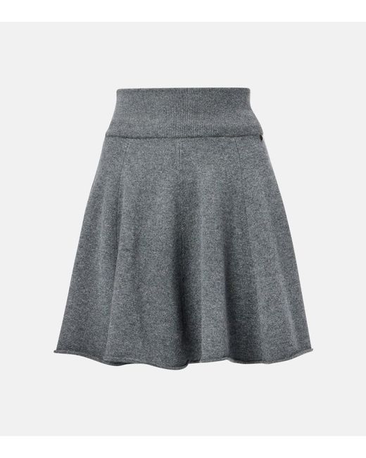 Extreme Cashmere Gray N°379 Girl Cashmere-Blend Miniskirt