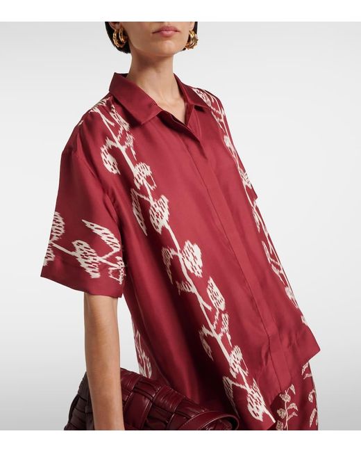 Asceno Red Montauk Silk Twill Shirt
