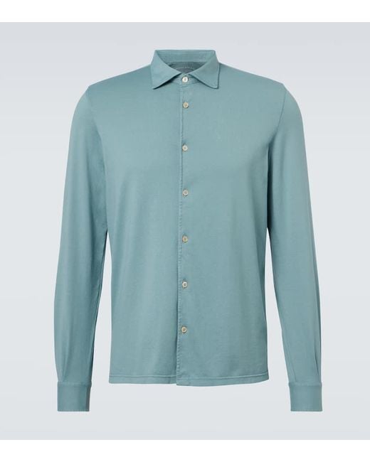 Fedeli Hemd Jason Aus Baumwoll-Jersey in Blue für Herren
