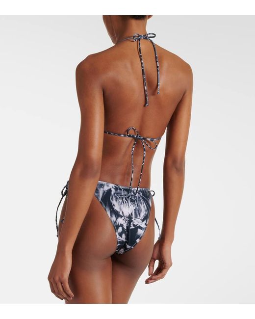 Jean Paul Gaultier White Bedruckter Bikini