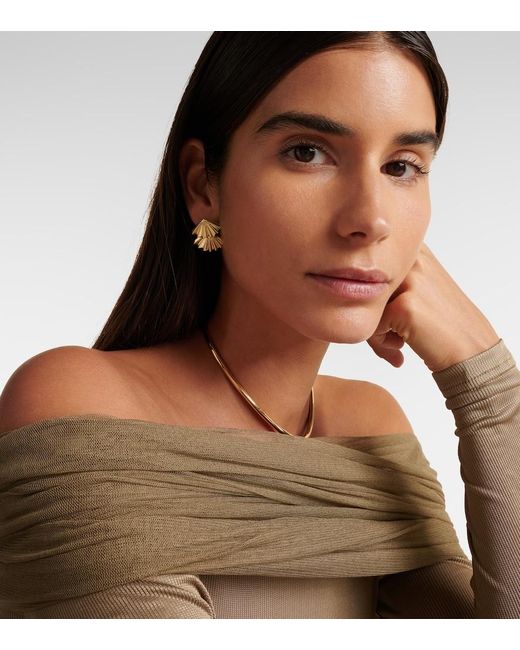 Anita Ko White Fan Large 18Kt Earrings