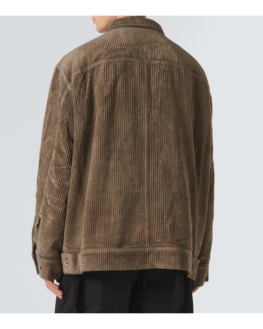 Rick Owens Natural Jumbo Corduroy Oversized Cotton Jacket for men