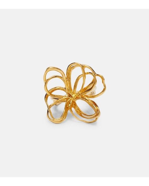 Oscar de la Renta Metallic Ring Threaded Flower