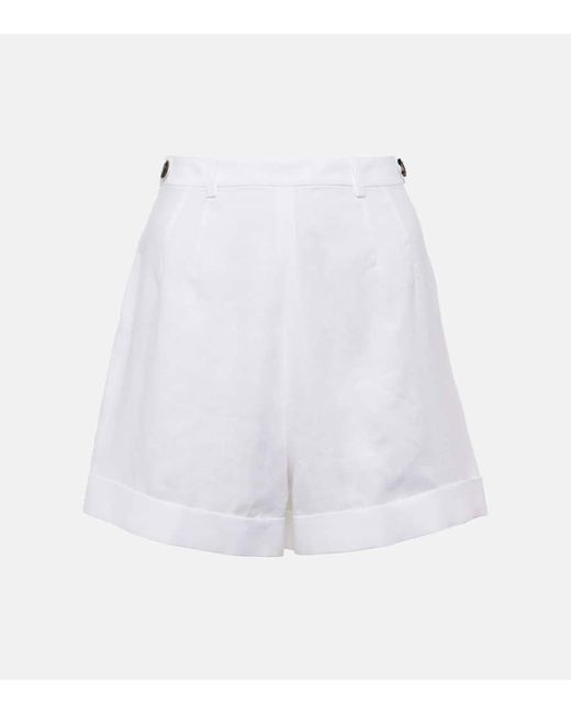Loro Piana White Linen Shorts