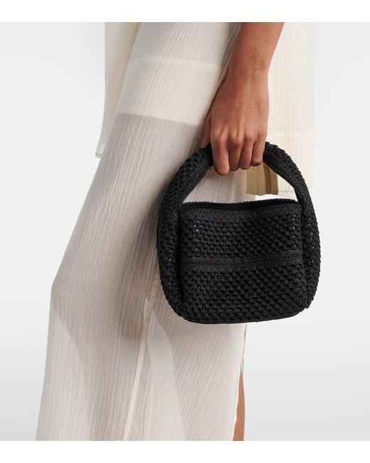 Totême  Black Tote Bucket Petit Aus Haekelstrick