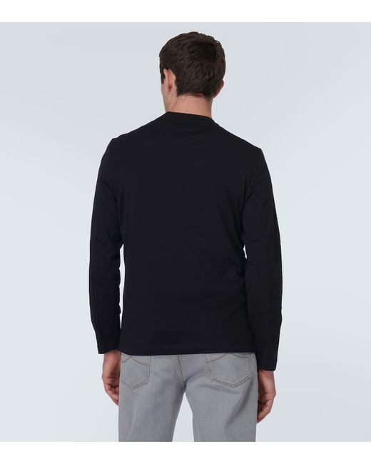 Brunello Cucinelli Pullover Aus Baumwolle in Black für Herren