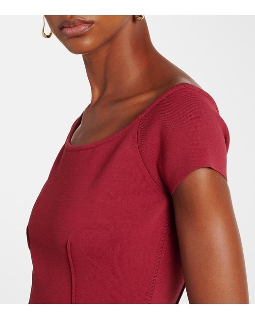 Joseph Red Foin Jersey Midi Dress