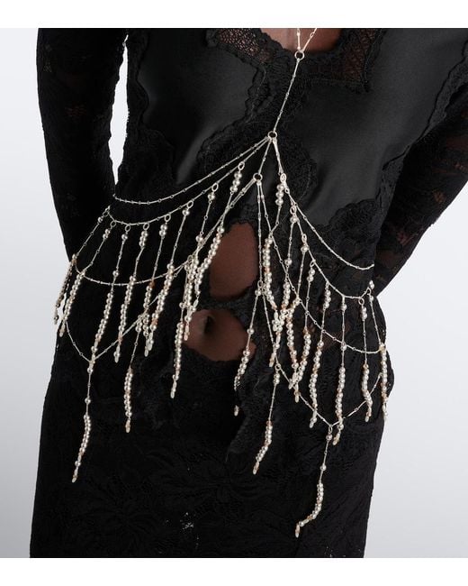 Rabanne White Beaded Body Chain