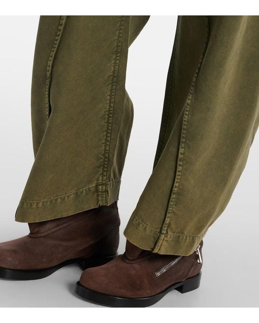 J.W. Anderson Green Mid-Rise Wide-Leg Jeans