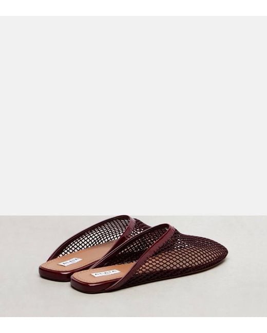 Alaïa Brown Fishnet Mules