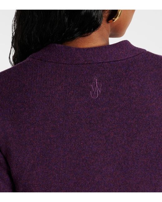 J.W. Anderson Purple Cardigan Aus Wolle Und Satin