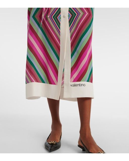 Valentino Pink Rhombus 75 Silk Shirt Dress
