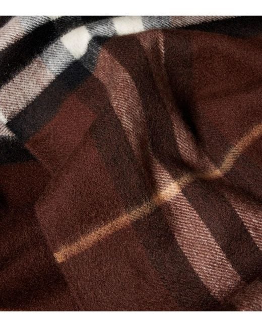 Burberry Brown Check Cashmere Scarf