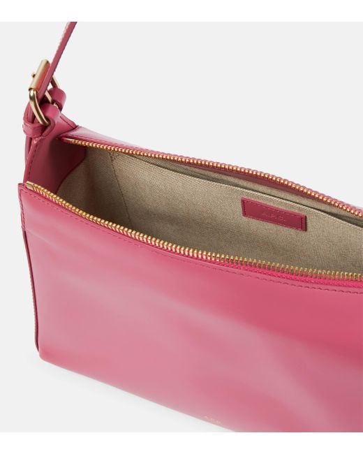 A.P.C. Pink Virginie Leather Shoulder Bag