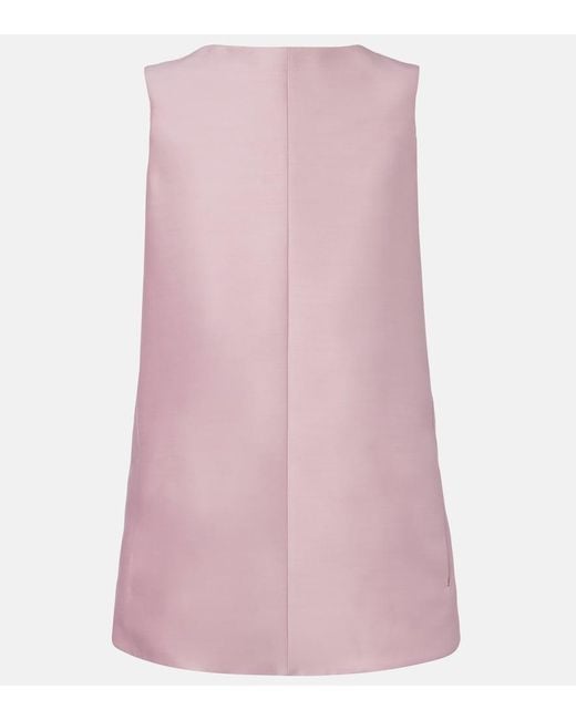 Balenciaga Pink Silk And Wool Minidress