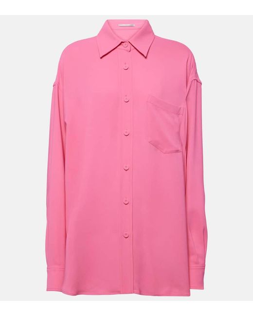 Camicia oversize in crepe di Stella McCartney in Pink