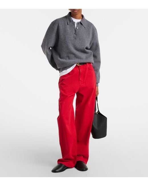 Rohe Red Mid-Rise Wide-Leg Jeans