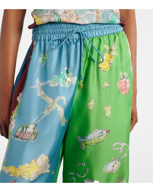 Pantalones Anchos Daria De Seda ALÉMAIS de color Green