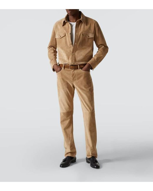 Gabriela Hearst Natural Lucas Suede Overshirt for men