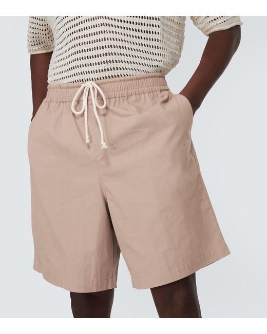 Commas Natural Cotton-Blend Shorts for men