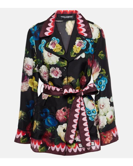 Dolce & Gabbana Black Floral Silk Shirt