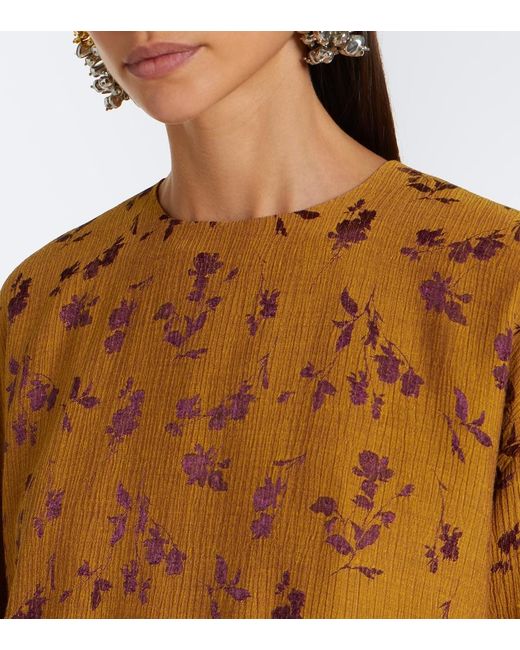 Dries Van Noten Brown Floral Blouse