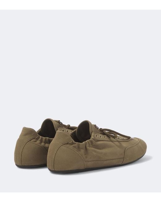 Prada Green Collapse Canvas Sneakers for men