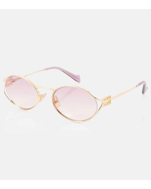 Miu Miu Pink Ovale Sonnenbrille Mu 52Ys