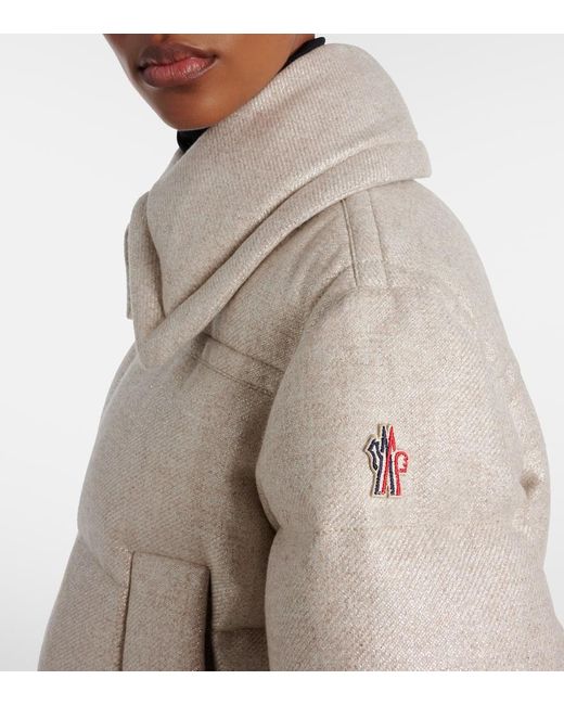 Moncler Natural Sandane Wool-Blend Down Jacket