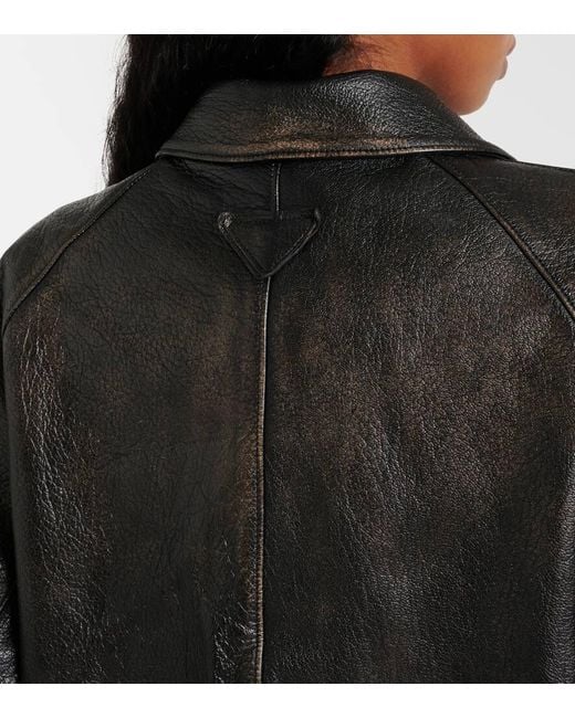 Giacca Di Pelle di Prada in Black