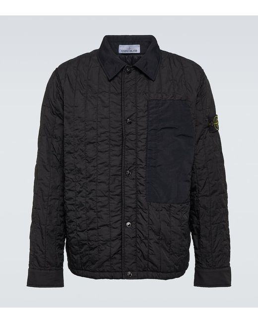 Stone Island Black Compass Quilted Jacket for men