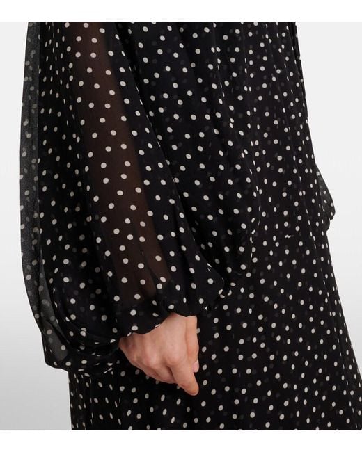 Dorothee Schumacher Black Dancing Dots Polka-Dot Maxi Dress