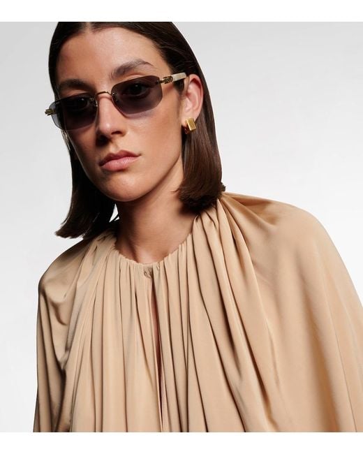 Cartier Brown Decor C De Cartier Rectangular Sunglasses