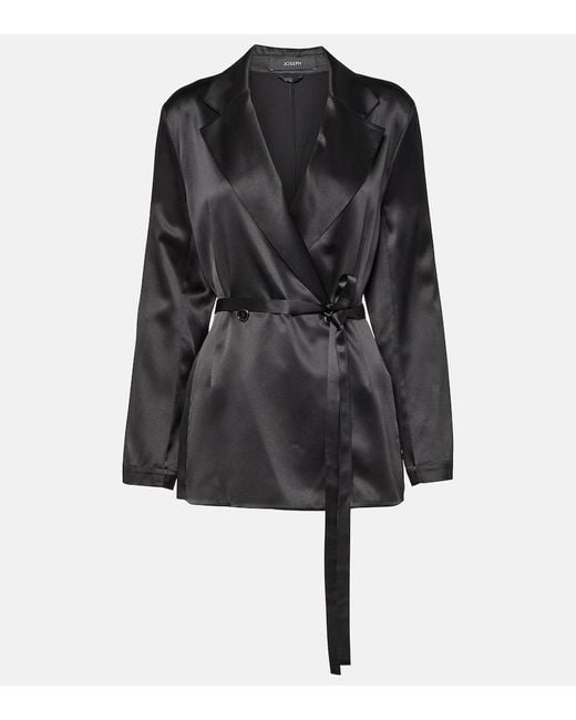 Joseph Black Joubert Silk Satin Jacket