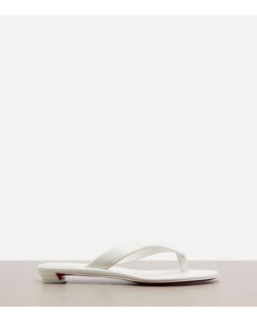 Christian Louboutin White Miss Z Leather Thong Sandals