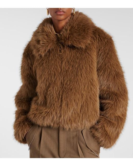 Frankie Shop Brown Hope Faux Fur Jacket