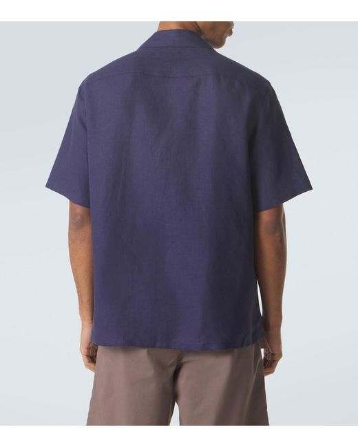 Zegna Blue Linen Shirt for men