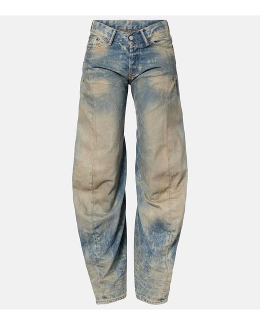 Jeans 2006F A Gamba Larga E Vita Bassa di Acne in Blue