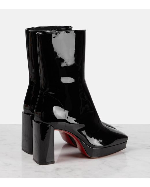 Christian Louboutin Black Alleo 90 Patent Leather Knee-high Boots