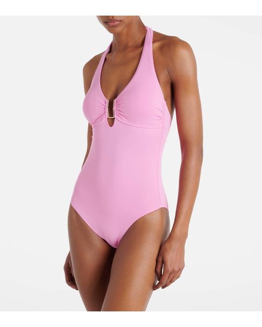 Melissa Odabash Pink Tampa Halterneck Swimsuit