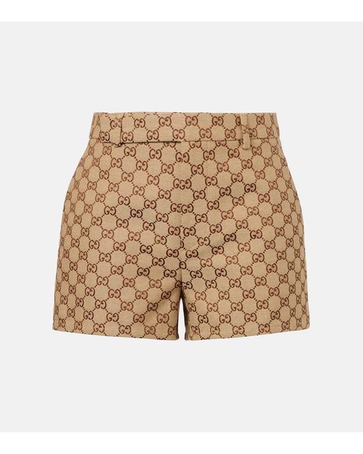 Gucci Natural Gg Canvas Shorts