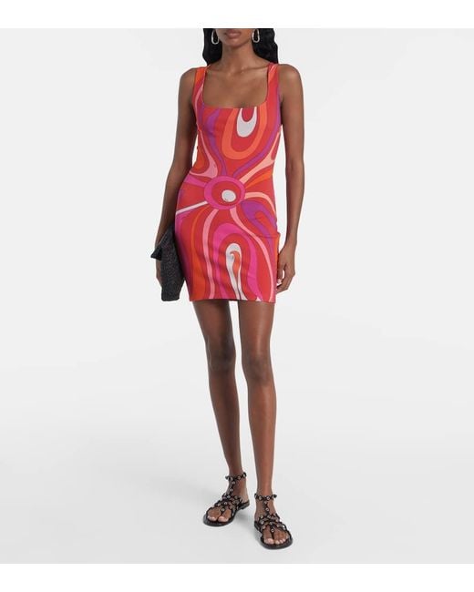 Emilio Pucci Red Iride Printed Minidress
